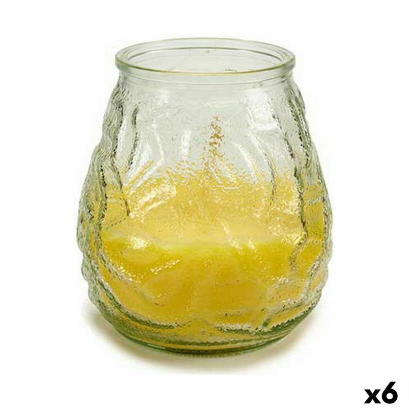 Scented Candle Ibergarden CHWJ-9898MT Yellow Transparent Glass Paraffin Citronela 9 x 9,5 x 9 cm (6 Units),,,