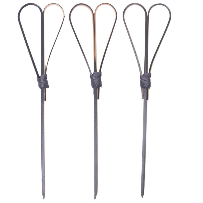 Bamboo decoratin sticks LOOP L-12cm 70pcs nature dark brown