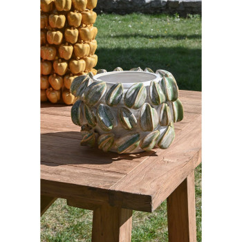 Lauakaunistus Home ESPRIT Valge Roheline Beež Keraamika 30 x 30 x 19 cm,,,
