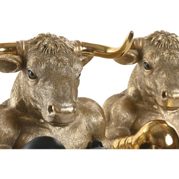 Dekoratyvinė figūrėlė Home ESPRIT Juoda Auksinis Bulius 25,5 X 24,5 X 33,5 CM (2 vnt.),,,