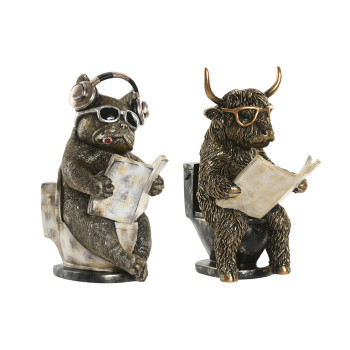 Dekoratyvinė figūrėlė Home ESPRIT Auksinis Sidabras 14,5 X 11 X 20,5 CM (2 vnt.),,,
