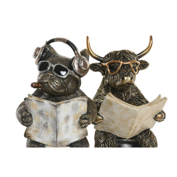 Dekoratyvinė figūrėlė Home ESPRIT Auksinis Sidabras 14,5 X 11 X 20,5 CM (2 vnt.),,,