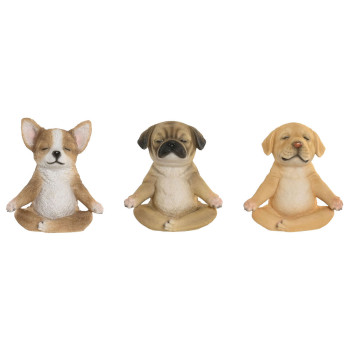 Dekoratyvinė figūrėlė Home ESPRIT Ruda Šuo 14,5 X 9,5 X 16 CM (3 vnt.),,,