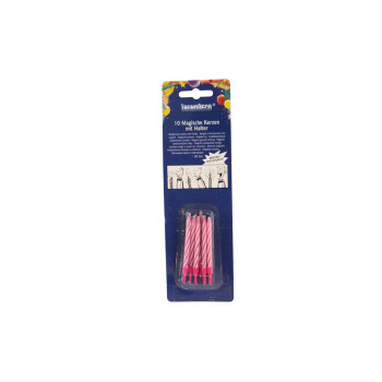 Relighting candles with holders h-60mm mixed 10 candles+10 holder