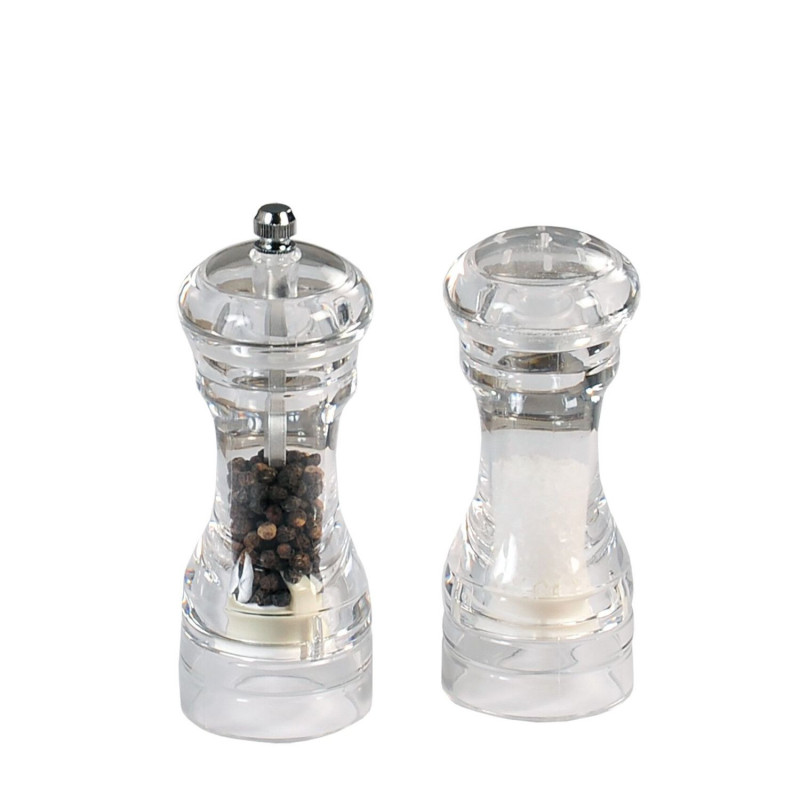 Dzirnaviņas piparu+sāls trauks akrila ø6cm h-14cm