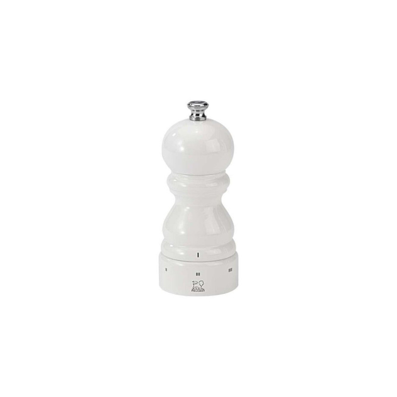 Salt mill wood PARIS h-12cm white lacquered