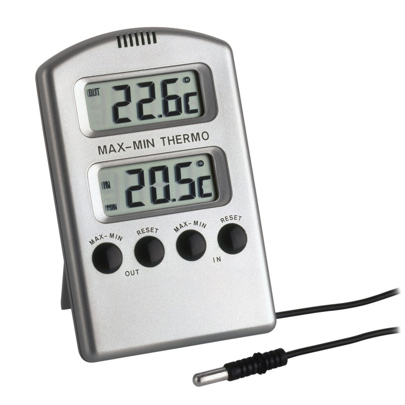 Thermometer space/outdoor cable digital 105x65x20mm 105g