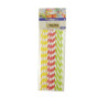 Straws Paper D 0.6cm h-19.7cm 12pcs with stripes