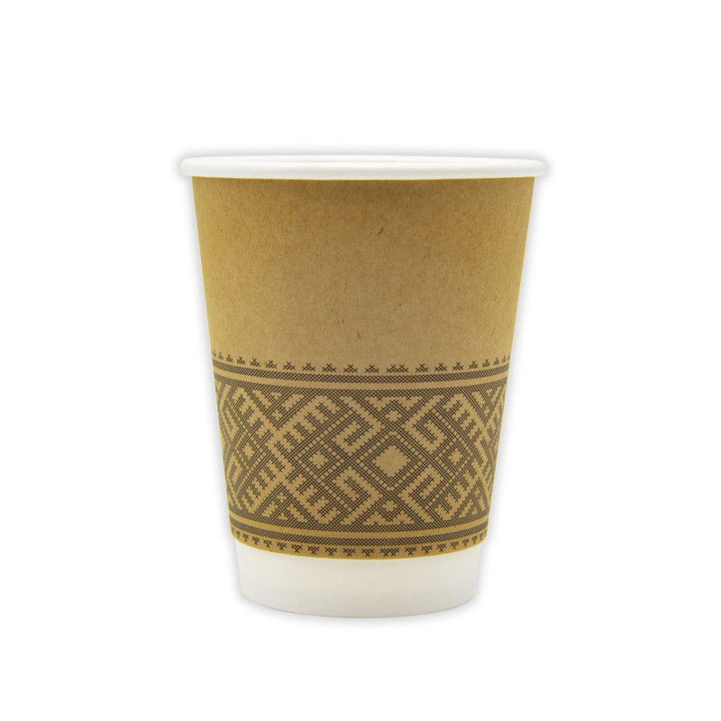 Paper cups disposable ORNAMENT double wall D90mm 350ml 25pcs.