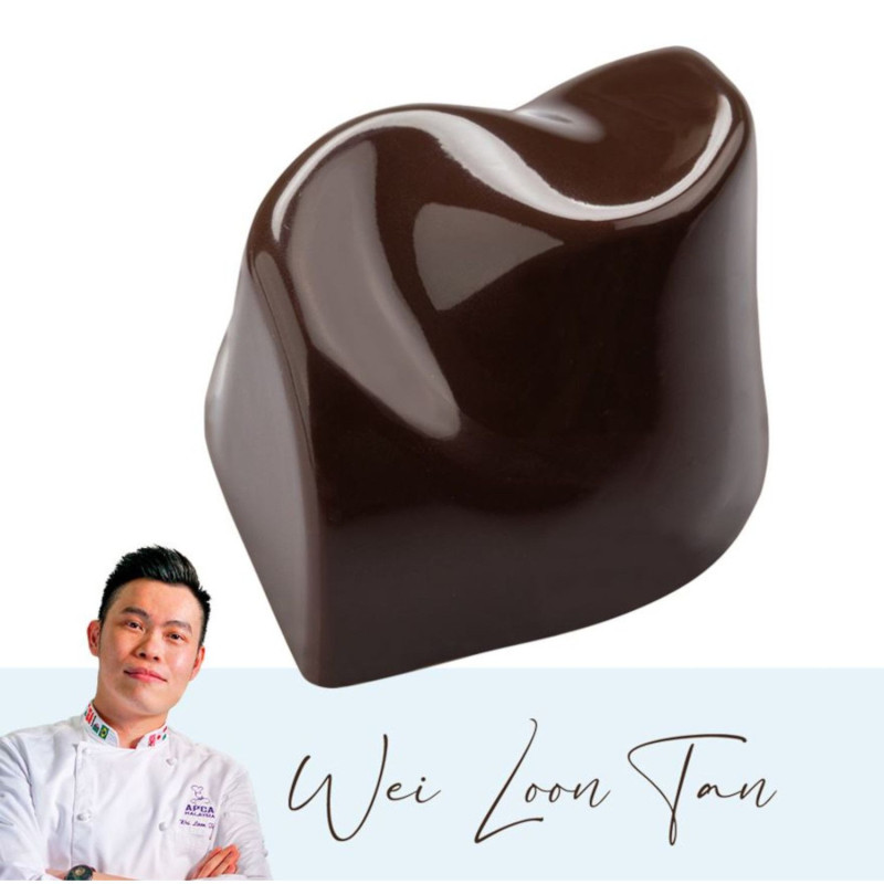 Polycarbonate chocolate mould 29x29 h-18mm 24x11g FLOW