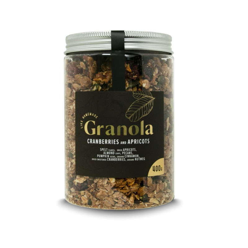 Jõhvikate ja aprikoosidega granola 400g JUST NATURE