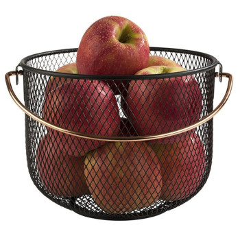 Metalo grūdai su kaprų rankena ø21cm h-16.5cm juoda