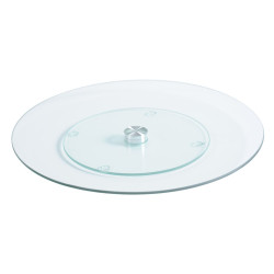 Glass tray D 32cm, h-3cm...