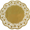 Paper doilies round 32cm 4pcs gold