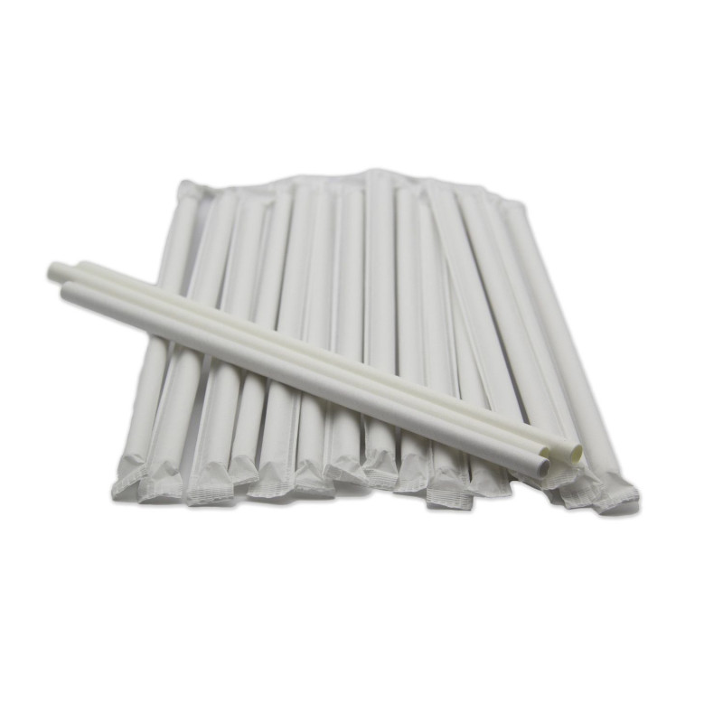 Paper drinking straws D8mm h-23cm 250gb white