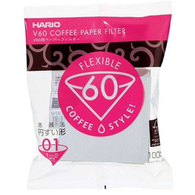 Hario v60-01 бумажные фильтры, 100 шт.