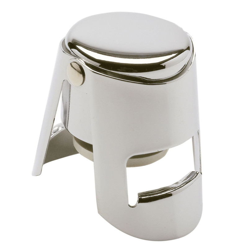 Champagne bottle resealer chrome-plated