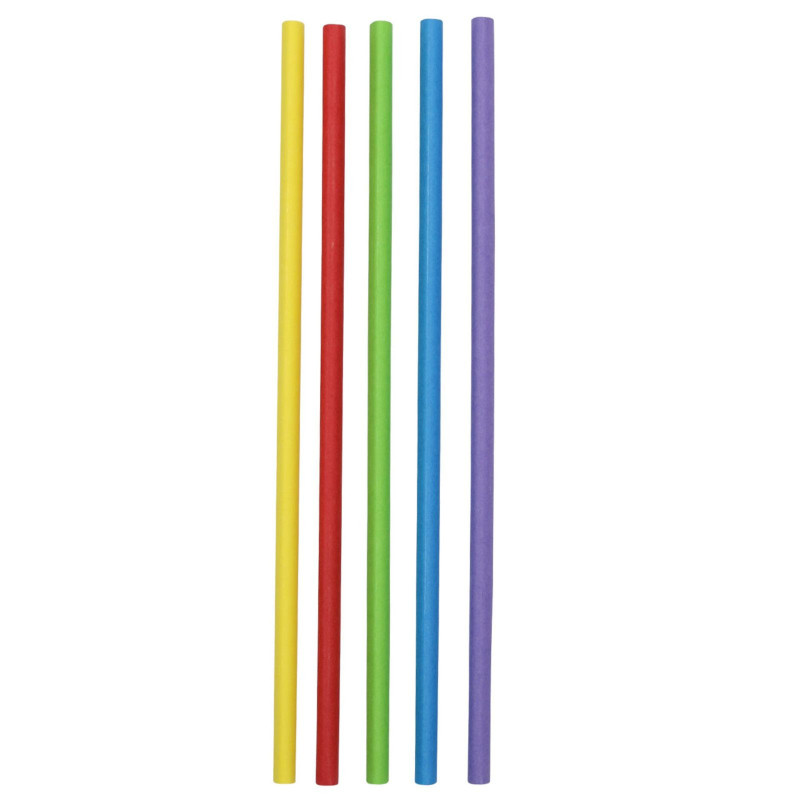 Jumbo Paper Straws, full colour D7mm h-23cm 150pcs mixed colours