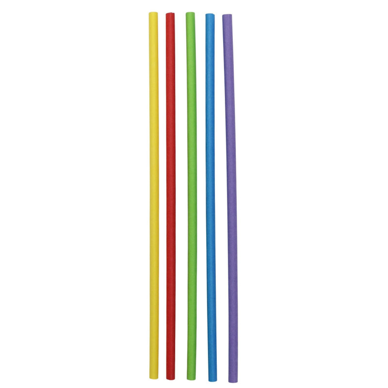 Paper Straws, full colour D5.3mm h-20cm 250pcs mixed colours