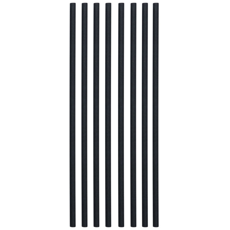 Paper Straws, full colour D5.3mm h-20cm 250pcs black