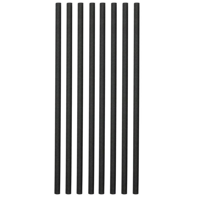 Jumbo Paper Straws, full colour D7mm h-23cm 150pcs black