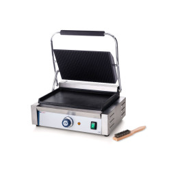Panini grill ribbed top and...
