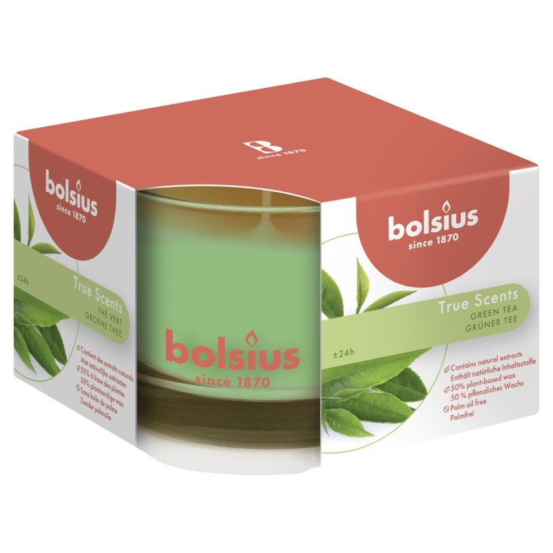 Scented Candle in a glass 63/90 mm 24h GREEN TEA