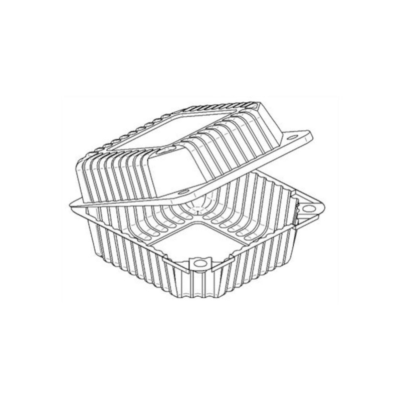 Коробка для десерта V/L. 16,3 × 15,2 см H-8,2 см с крышкой 50 ГБ.