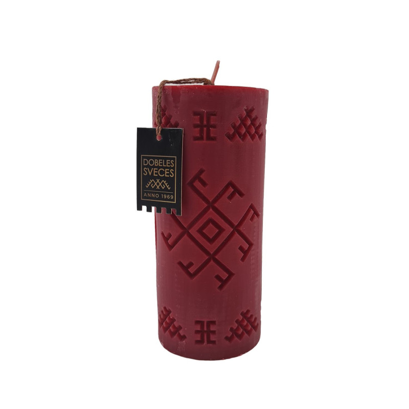 Candle D6 h-14cm UGUNSKRUSTS 60h soy wax red