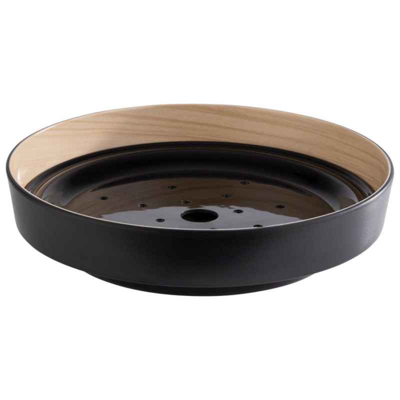 Bowl with drip tray FRIDA D25.5cm black/cream