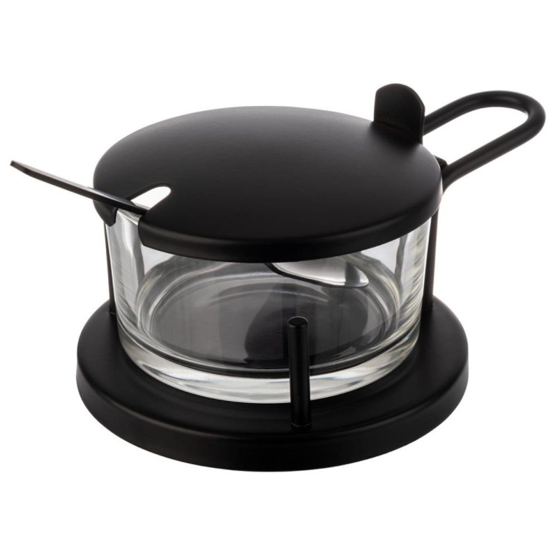 Cheese dish CLASSIC D 10.5cm h-7cm with spoon black