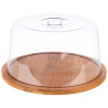 Tray wood with cover D25,h-13.5cm koka
