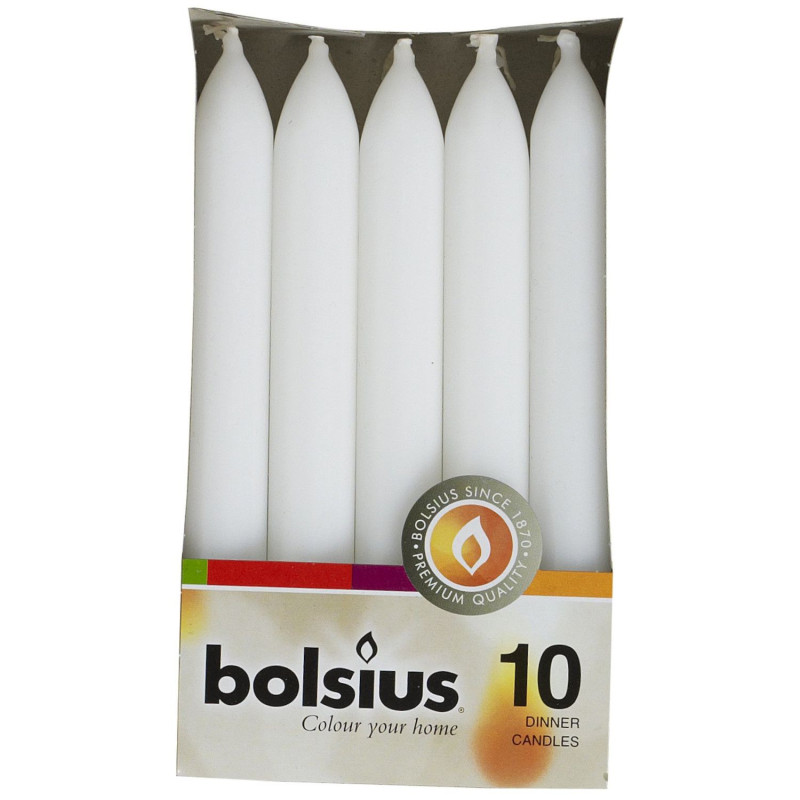 Candles D2cm h-17cm 10pcs white