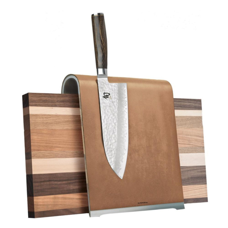 Knife stand magnetic and wooden board