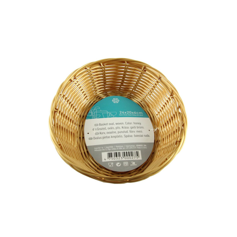 Basket round 24x20cm h-6cm brown