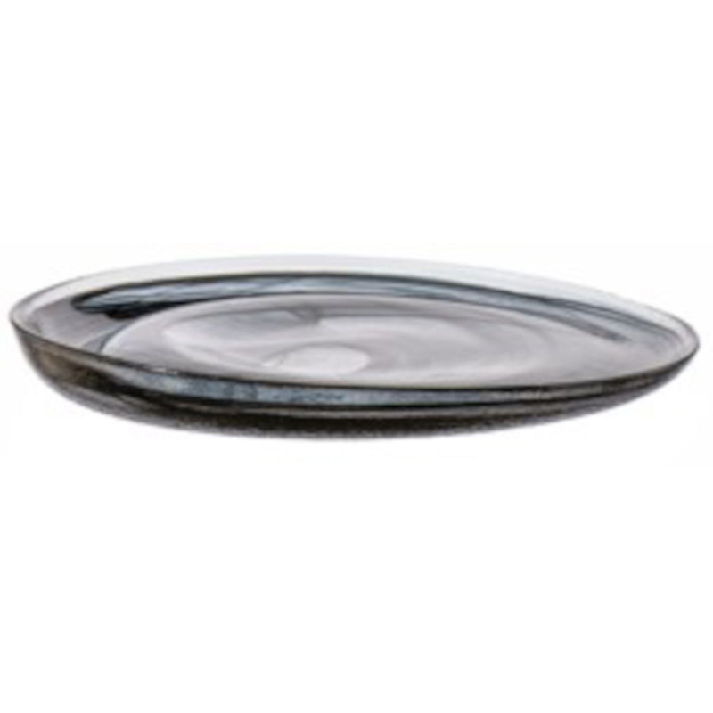 Plate OLA D27.5cm glass alabaster black