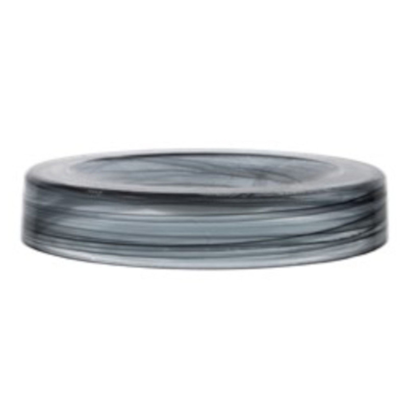 Plate HOLLOW D30cm glass alabaster black