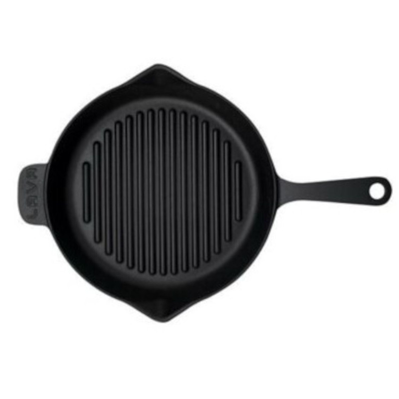 Grill pan cast iron LAVA ROUND D28cm 2.10L black matte