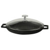 Grill pan cast iron LAVA D30cm 1.98L black matte induction with glass lid
