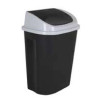 Atkritumu tvertne 25L PP ar vāku 34.5x24cm h-47cm melna