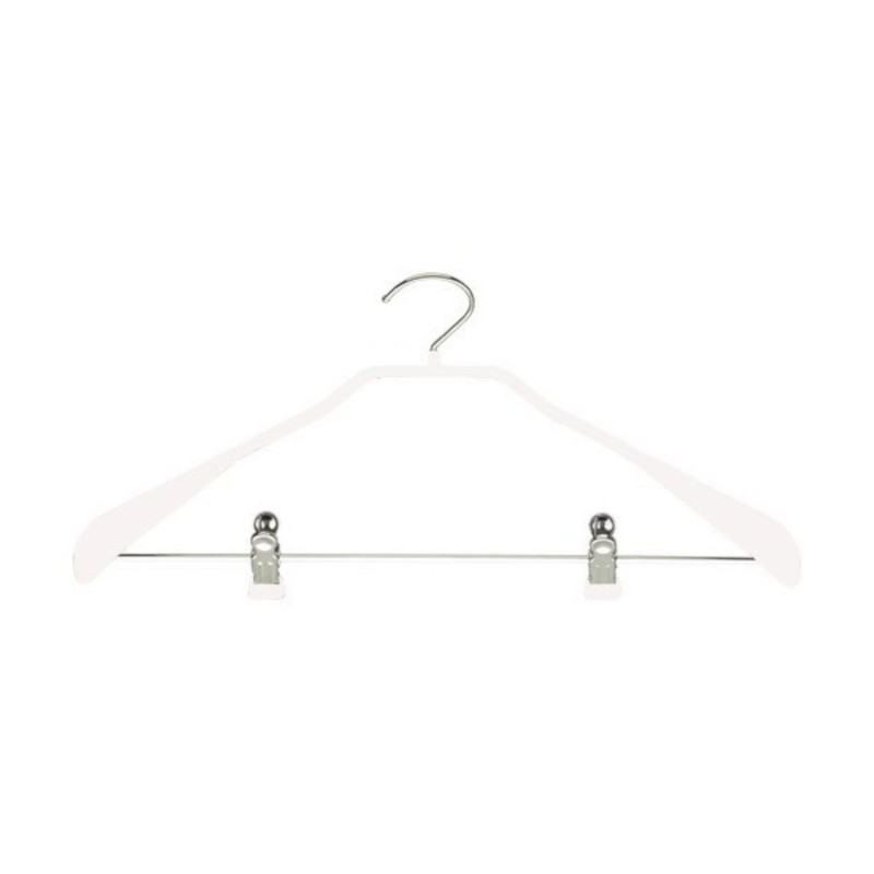 Metallist riidepuu BODYFORM 42cm valge klambritega, kummikattega