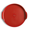 Plate for pizza D37cm, h-3cm, red