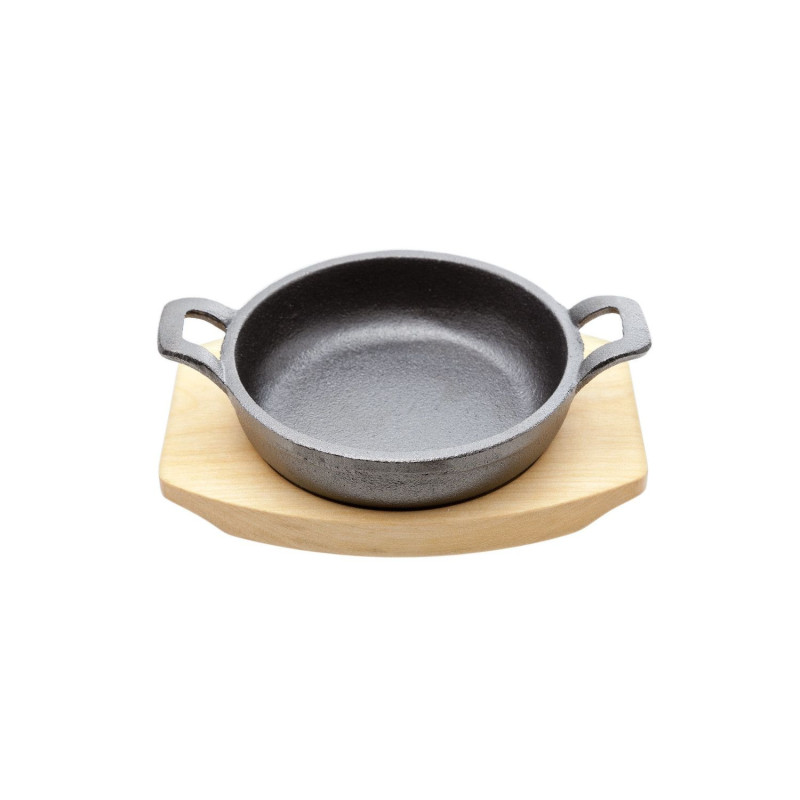 Pan with handles on a wooden pad D12cm