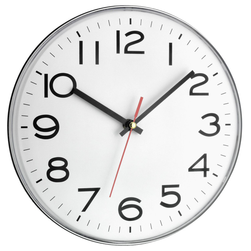 Wall clock plastic 280x40mm 329g silver