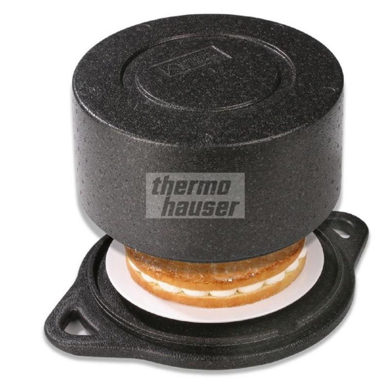 EPP Thermal Box Cake with Lid 10.5 L Black Ø 34,0 x h: 15,0 cm