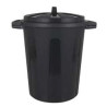 Prügikast 100L PP kaanega ø69cm kõrgus 57cm must
