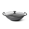 Wok 35 x 12 cm / 5 LTR - 6.3 kg with glass lid (cast iron)