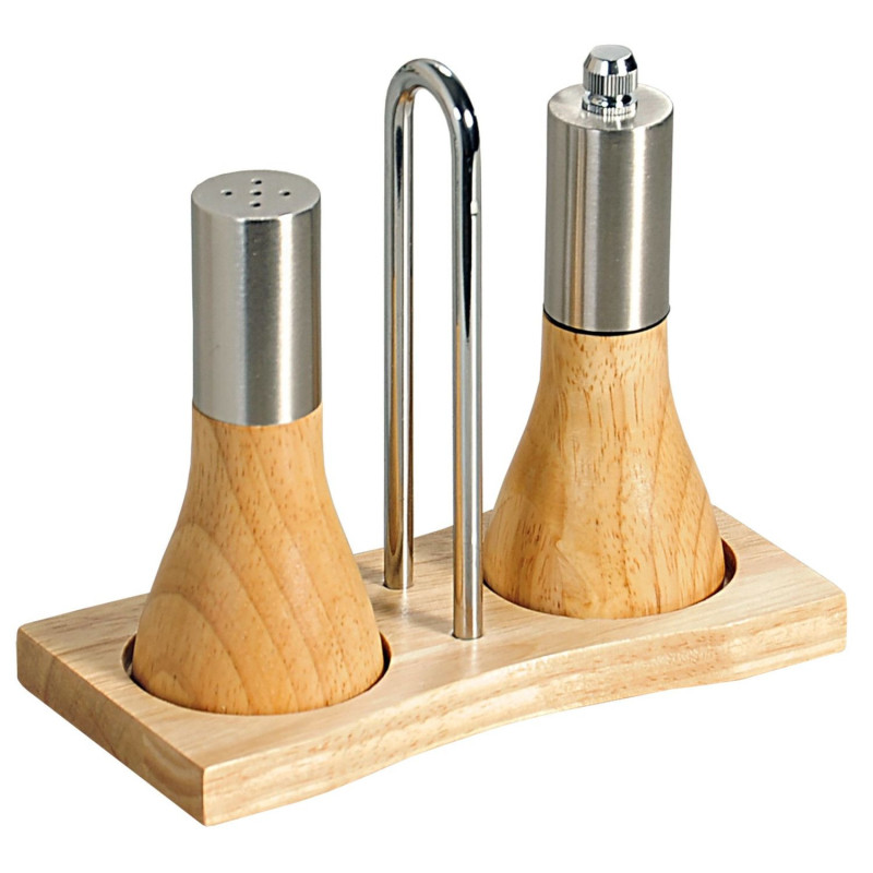 Cruet stand (S+P) on wood tray