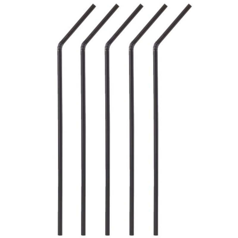 Paper Flexstraws D0.6 h-24cm 100pcs Black
