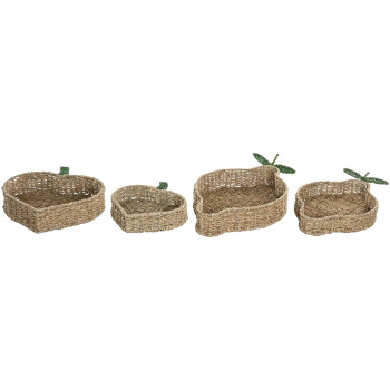 Puošmena Home ESPRIT Žalia Natūralus Tropinis 33 X 32 X 8 CM (2 vnt.),,,